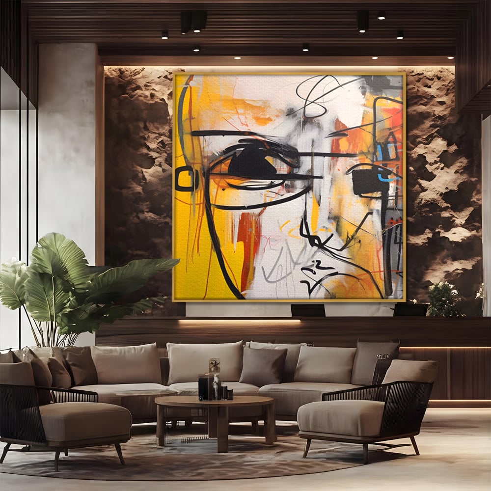 Tablou Canvas Premium LuxCanva® A1598, Abstract Face , Dormitor, Fata, Sentimente, Vibratie Vizuala, Living, Culori Vibrante