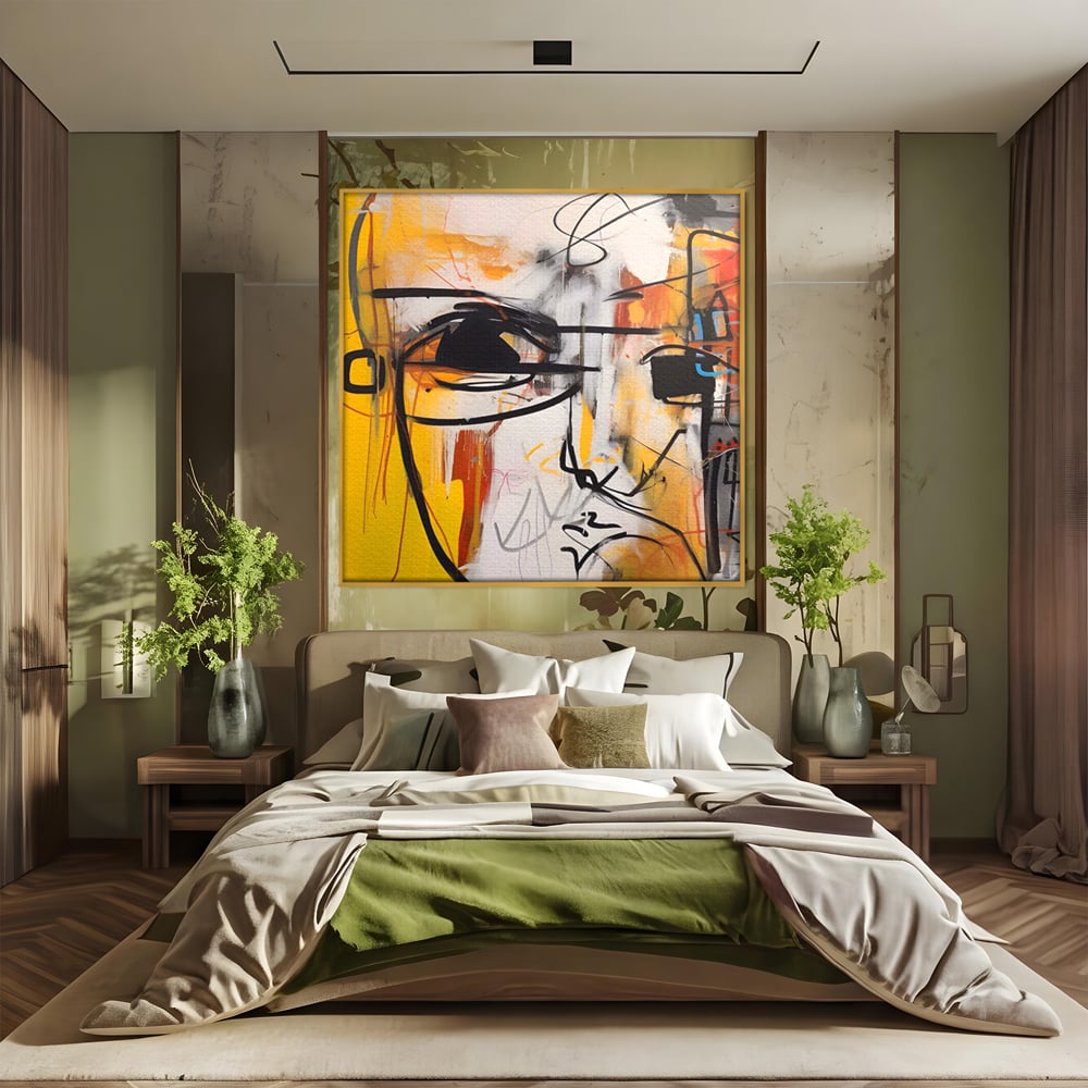 Tablou Canvas Premium LuxCanva® A1598, Abstract Face , Dormitor, Fata, Sentimente, Vibratie Vizuala, Living, Culori Vibrante