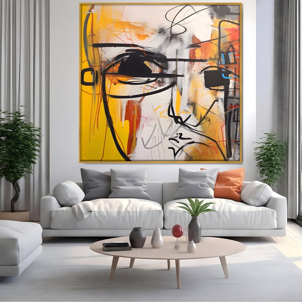 Tablou Canvas Premium LuxCanva® A1598, Abstract Face , Dormitor, Fata, Sentimente, Vibratie Vizuala, Living, Culori Vibrante