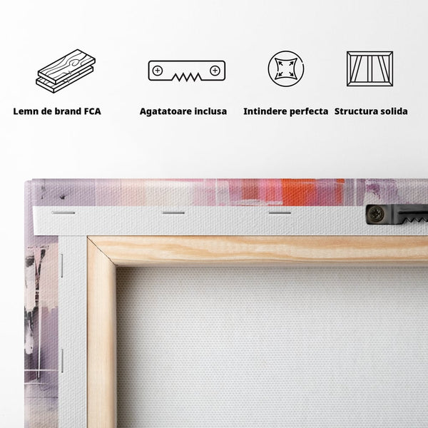 Tablou Canvas Premium LuxCanva® A1599, Contraste Purpurii , Dormitor, Lila, Lavanda, Mov, Vibratie Vizuala, Living, Culori Vibrante