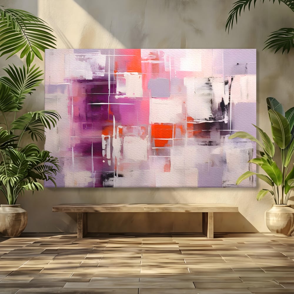 Tablou Canvas Premium LuxCanva® A1599, Contraste Purpurii , Dormitor, Lila, Lavanda, Mov, Vibratie Vizuala, Living, Culori Vibrante