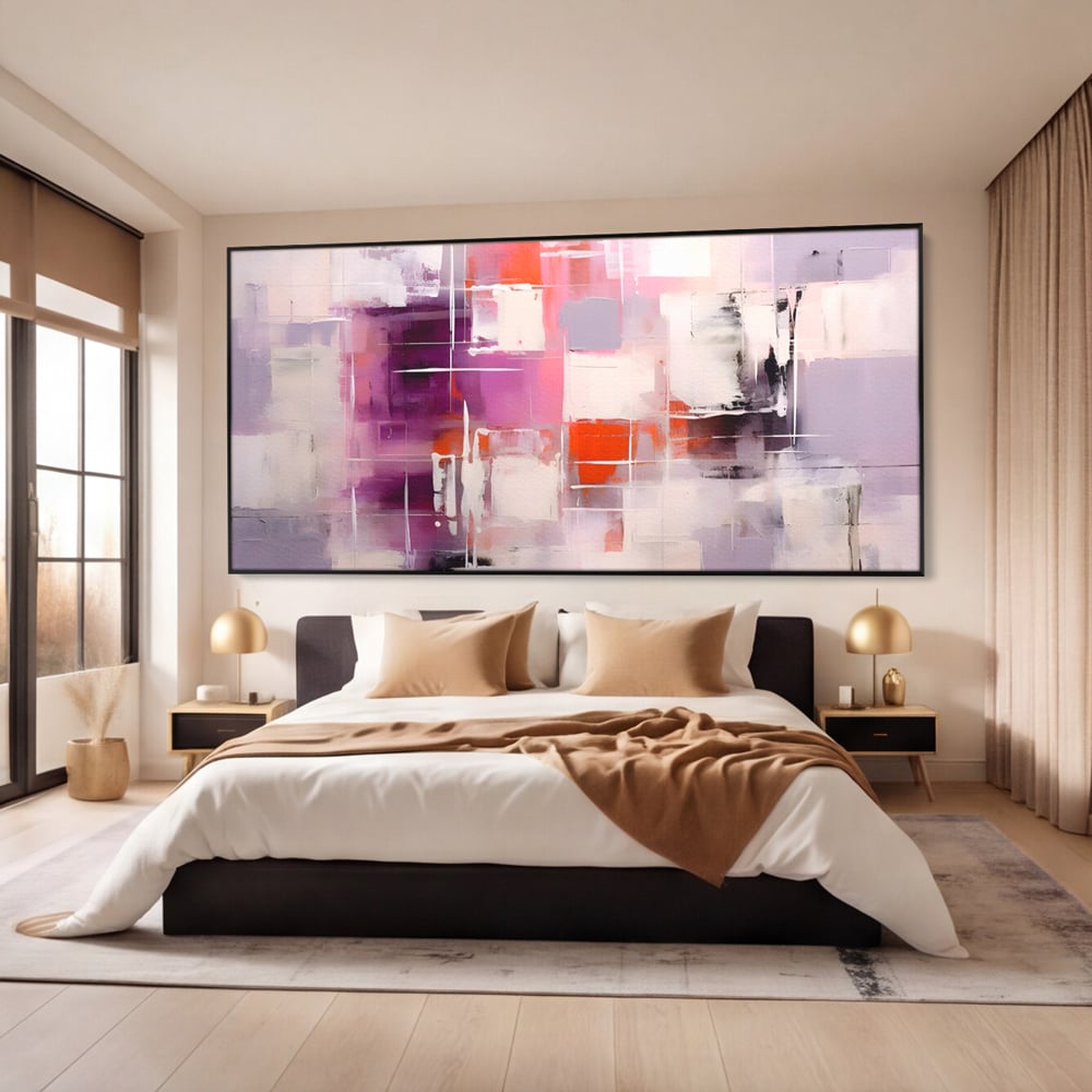 Tablou Canvas Premium LuxCanva® A1599, Contraste Purpurii , Dormitor, Lila, Lavanda, Mov, Vibratie Vizuala, Living, Culori Vibrante