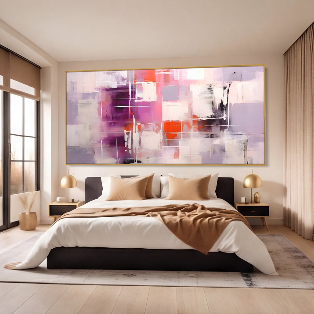 Tablou Canvas Premium LuxCanva® A1599, Contraste Purpurii , Dormitor, Lila, Lavanda, Mov, Vibratie Vizuala, Living, Culori Vibrante