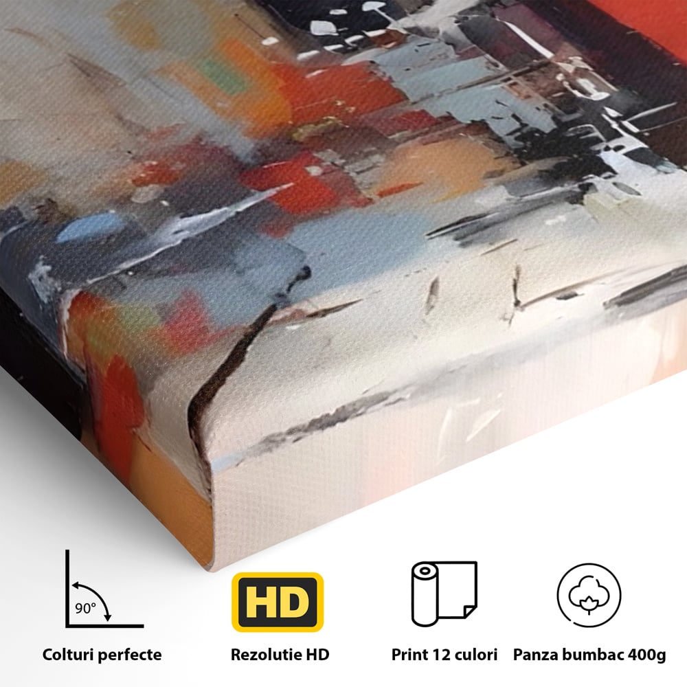 Leinwandbilder Premium LuxCanva® A1600, Eine abstrakte Stadt, Zimmer, Dekorativ, Gebäude, Interpretation, Wohnen, Wohnzimmer, Lebendige Farben