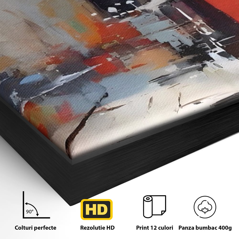 Leinwandbilder Premium LuxCanva® A1600, Eine abstrakte Stadt, Zimmer, Dekorativ, Gebäude, Interpretation, Wohnen, Wohnzimmer, Lebendige Farben