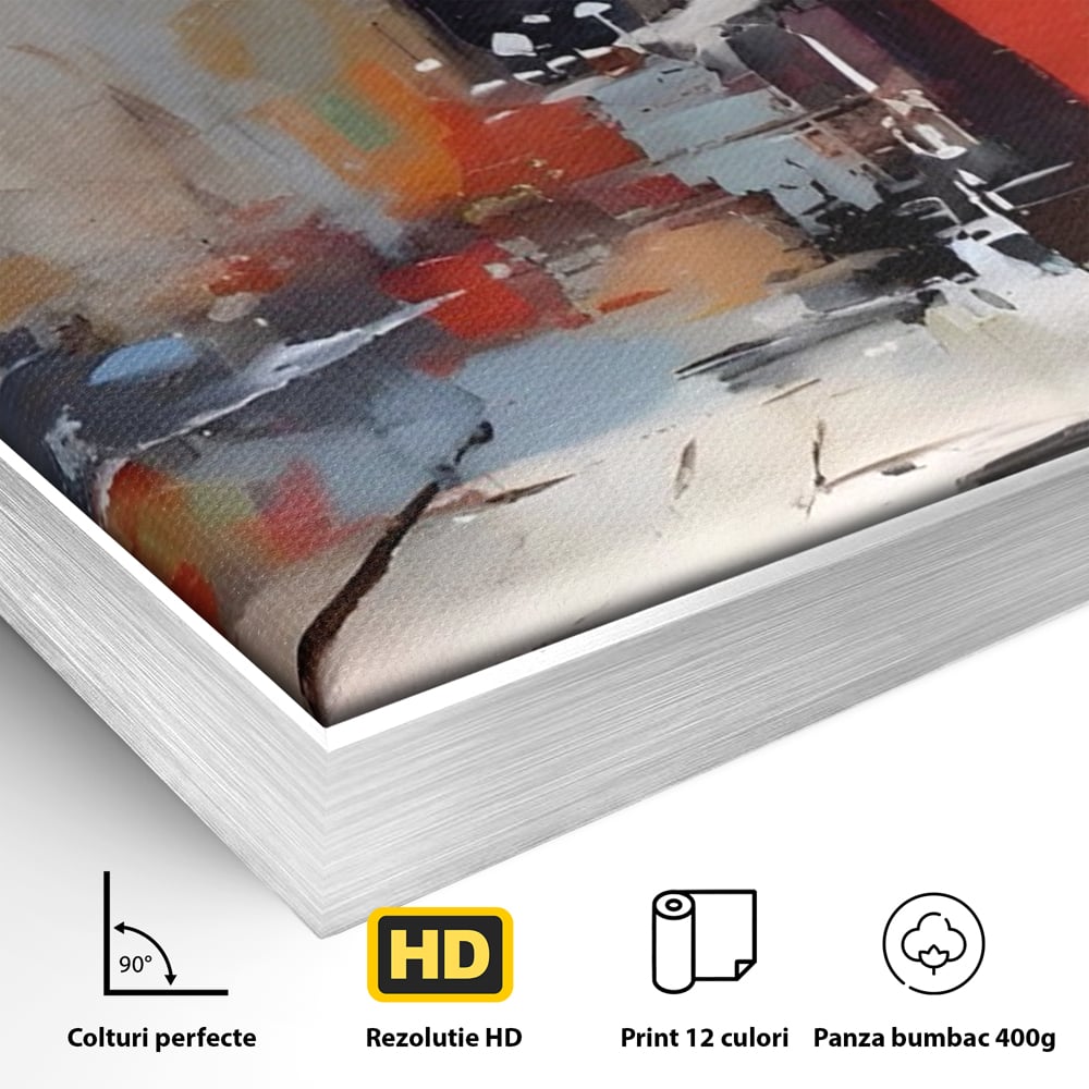 Leinwandbilder Premium LuxCanva® A1600, Eine abstrakte Stadt, Zimmer, Dekorativ, Gebäude, Interpretation, Wohnen, Wohnzimmer, Lebendige Farben