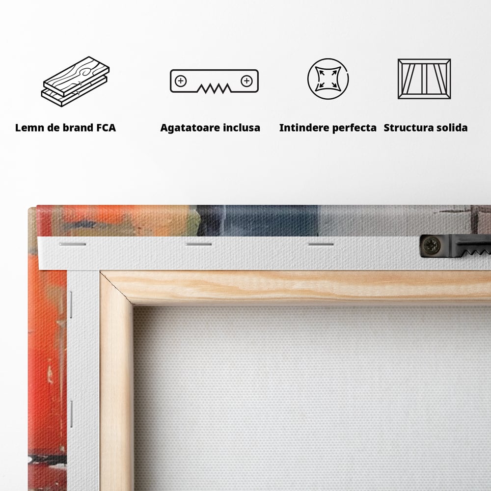 Leinwandbilder Premium LuxCanva® A1600, Eine abstrakte Stadt, Zimmer, Dekorativ, Gebäude, Interpretation, Wohnen, Wohnzimmer, Lebendige Farben
