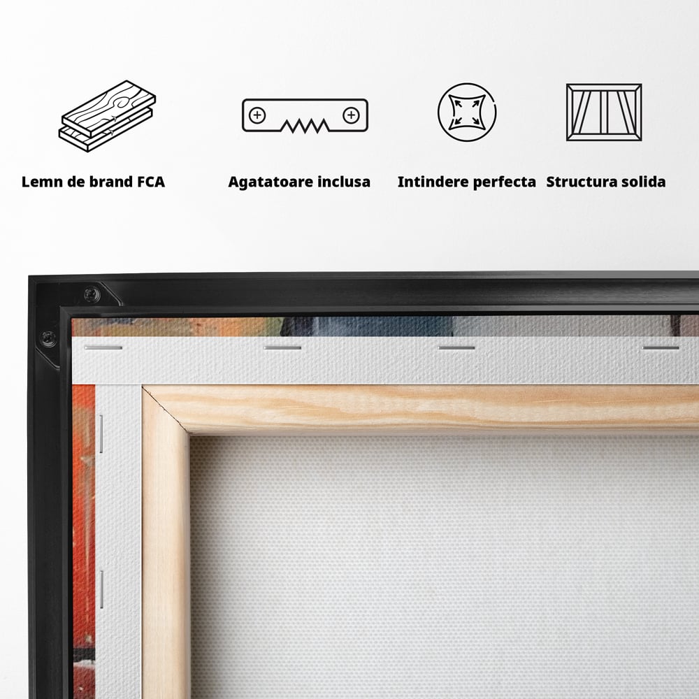 Leinwandbilder Premium LuxCanva® A1600, Eine abstrakte Stadt, Zimmer, Dekorativ, Gebäude, Interpretation, Wohnen, Wohnzimmer, Lebendige Farben