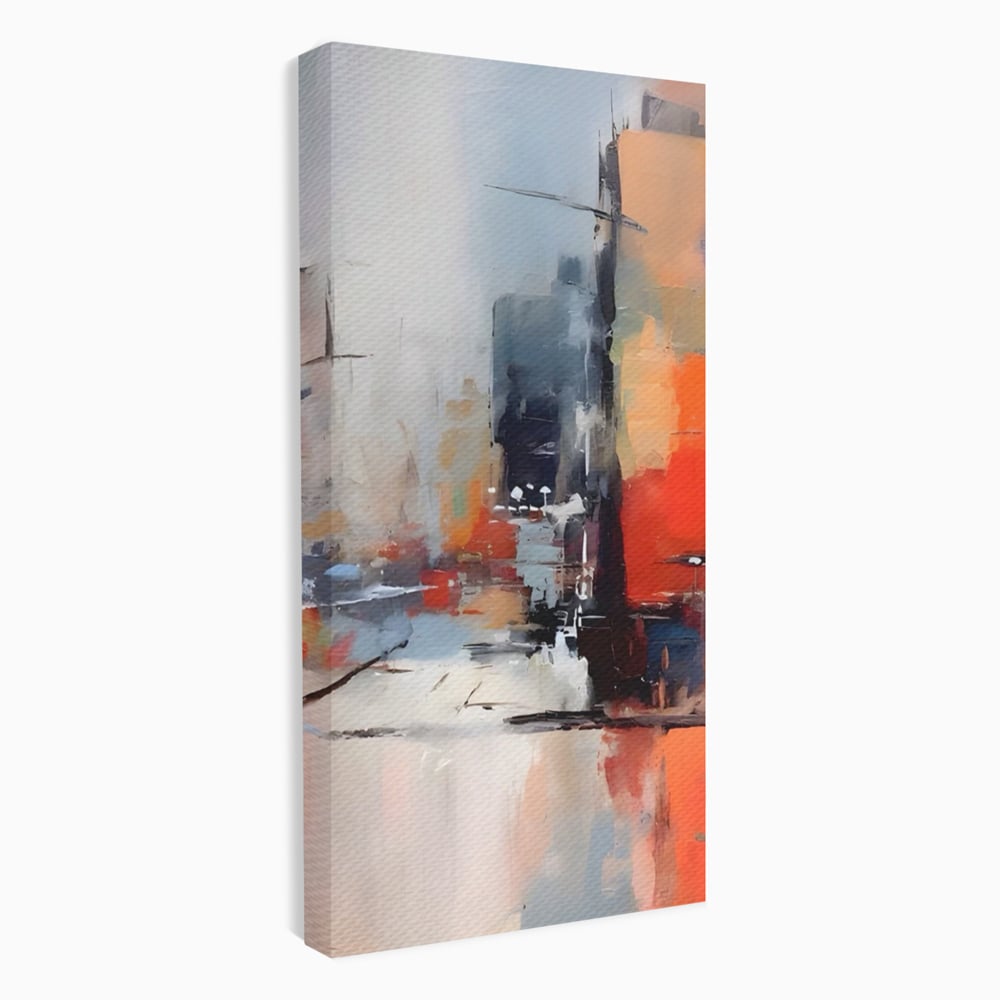 Leinwandbilder Premium LuxCanva® A1600, Eine abstrakte Stadt, Zimmer, Dekorativ, Gebäude, Interpretation, Wohnen, Wohnzimmer, Lebendige Farben