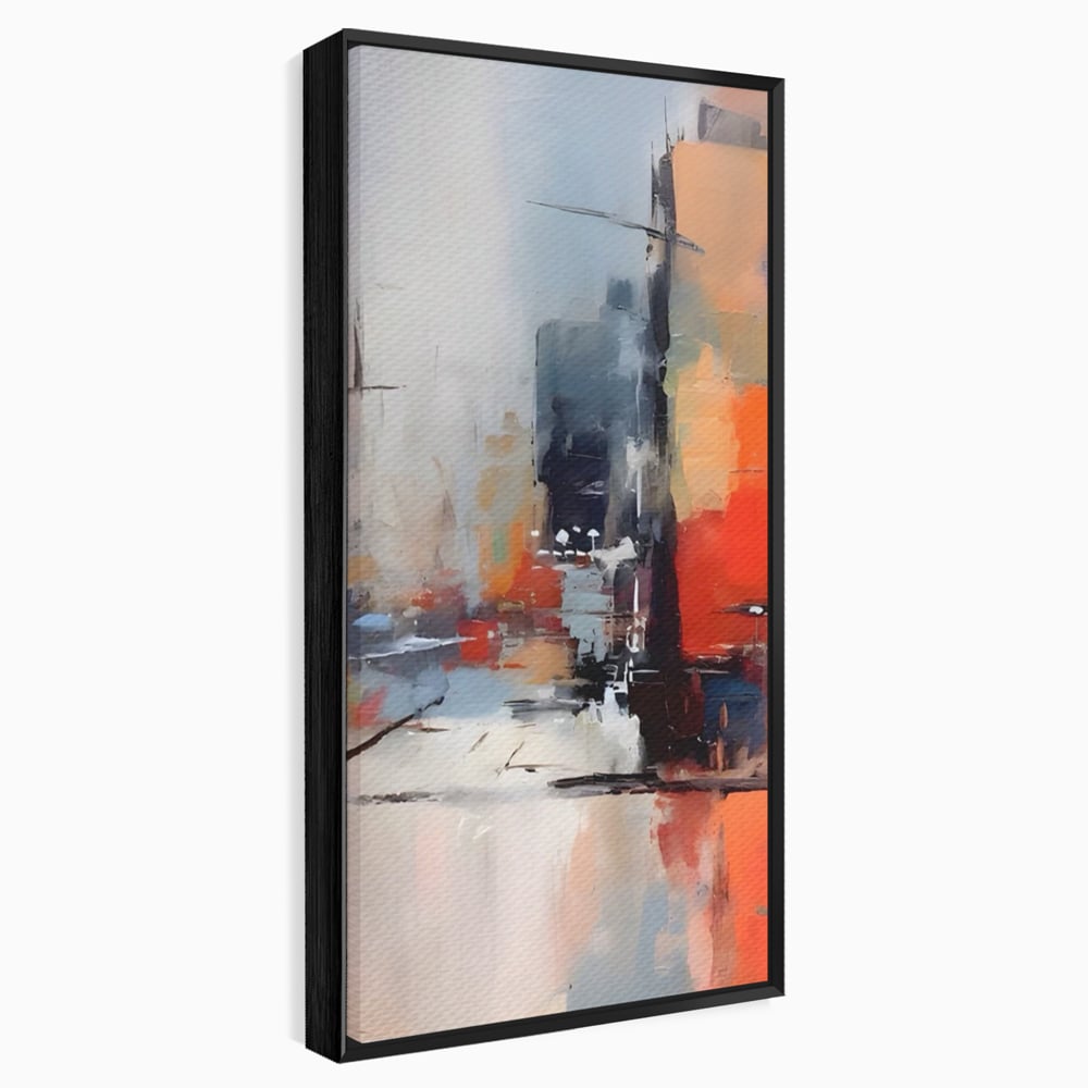 Leinwandbilder Premium LuxCanva® A1600, Eine abstrakte Stadt, Zimmer, Dekorativ, Gebäude, Interpretation, Wohnen, Wohnzimmer, Lebendige Farben