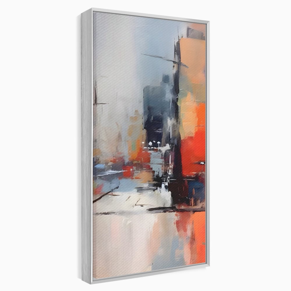Leinwandbilder Premium LuxCanva® A1600, Eine abstrakte Stadt, Zimmer, Dekorativ, Gebäude, Interpretation, Wohnen, Wohnzimmer, Lebendige Farben
