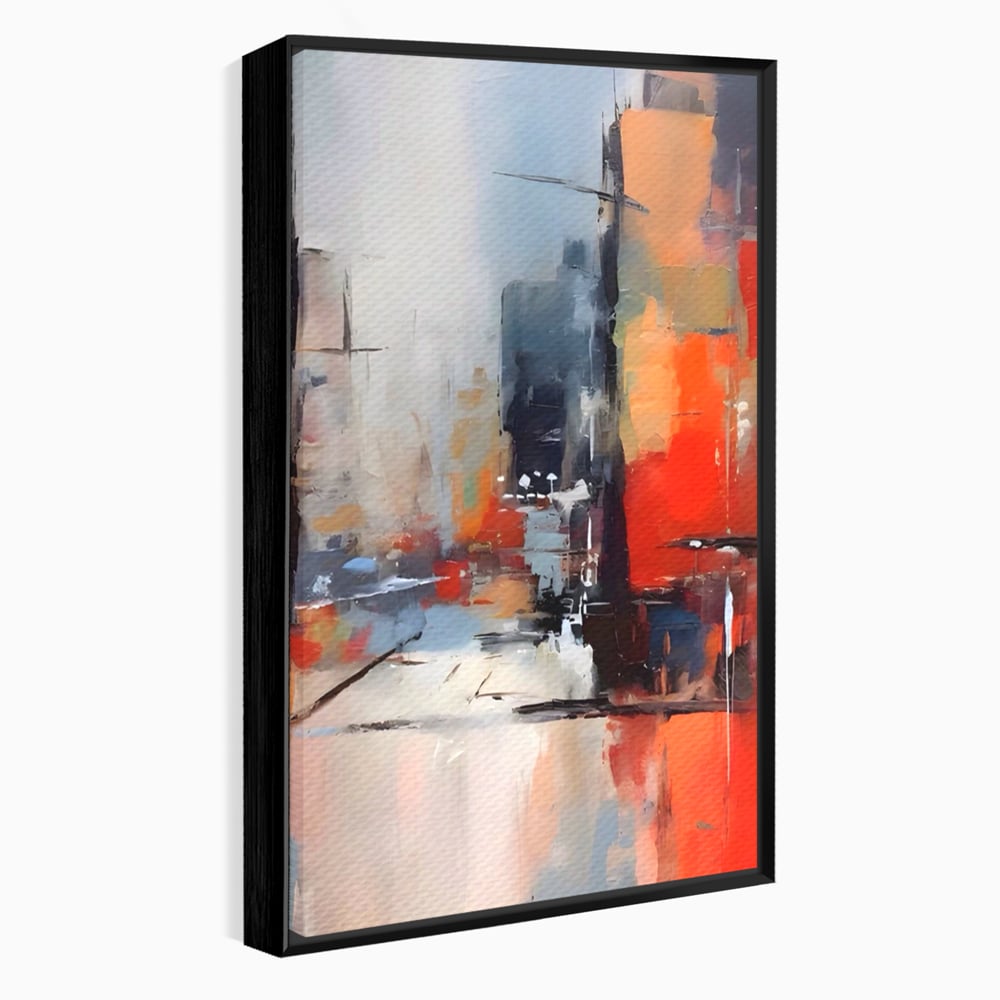 Leinwandbilder Premium LuxCanva® A1600, Eine abstrakte Stadt, Zimmer, Dekorativ, Gebäude, Interpretation, Wohnen, Wohnzimmer, Lebendige Farben