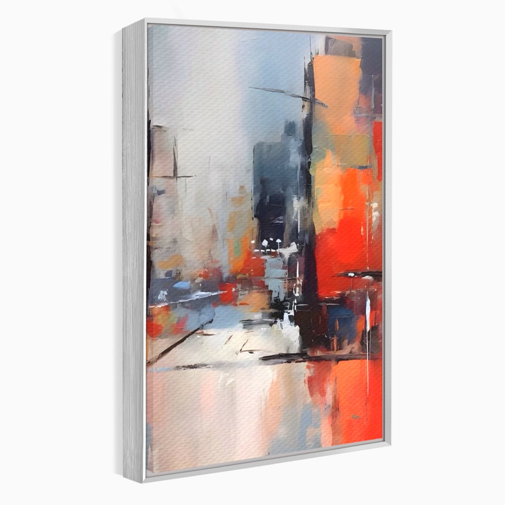 Leinwandbilder Premium LuxCanva® A1600, Eine abstrakte Stadt, Zimmer, Dekorativ, Gebäude, Interpretation, Wohnen, Wohnzimmer, Lebendige Farben