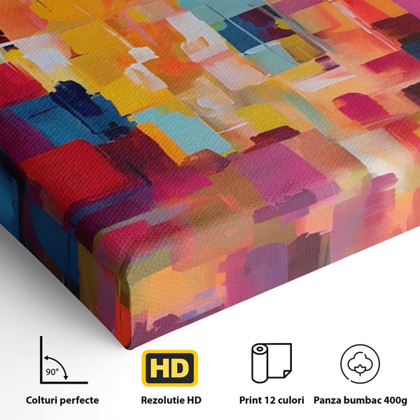 Tablou Canvas Premium LuxCanva® A1602, Univers Colorat , Living, Pastel, Multicolor, Pensulat, Dormitor, Culori Vibrante