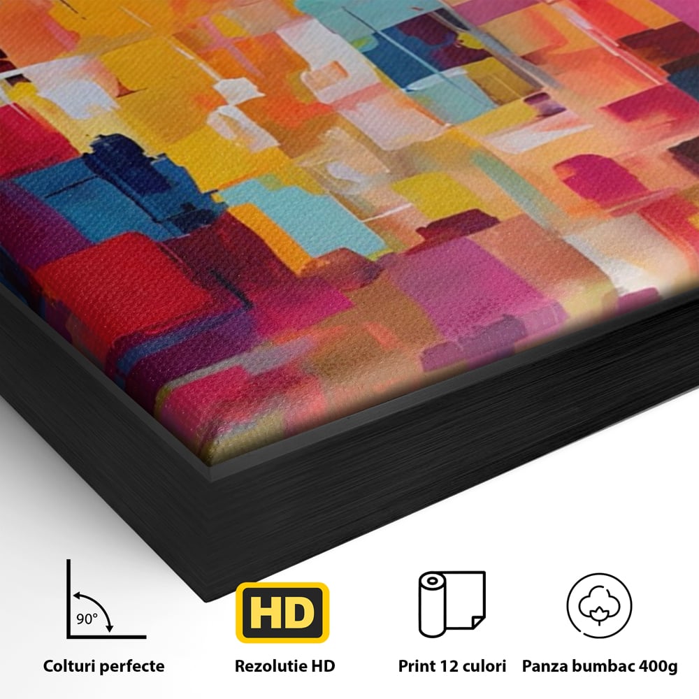 Tablou Canvas Premium LuxCanva® A1602, Univers Colorat , Living, Pastel, Multicolor, Pensulat, Dormitor, Culori Vibrante