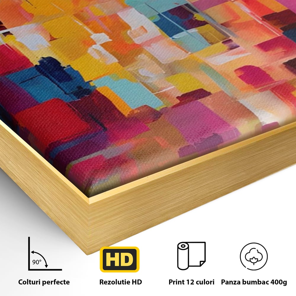 Tablou Canvas Premium LuxCanva® A1602, Univers Colorat , Living, Pastel, Multicolor, Pensulat, Dormitor, Culori Vibrante