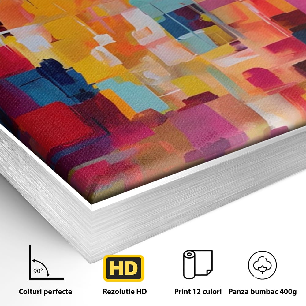 Tablou Canvas Premium LuxCanva® A1602, Univers Colorat , Living, Pastel, Multicolor, Pensulat, Dormitor, Culori Vibrante
