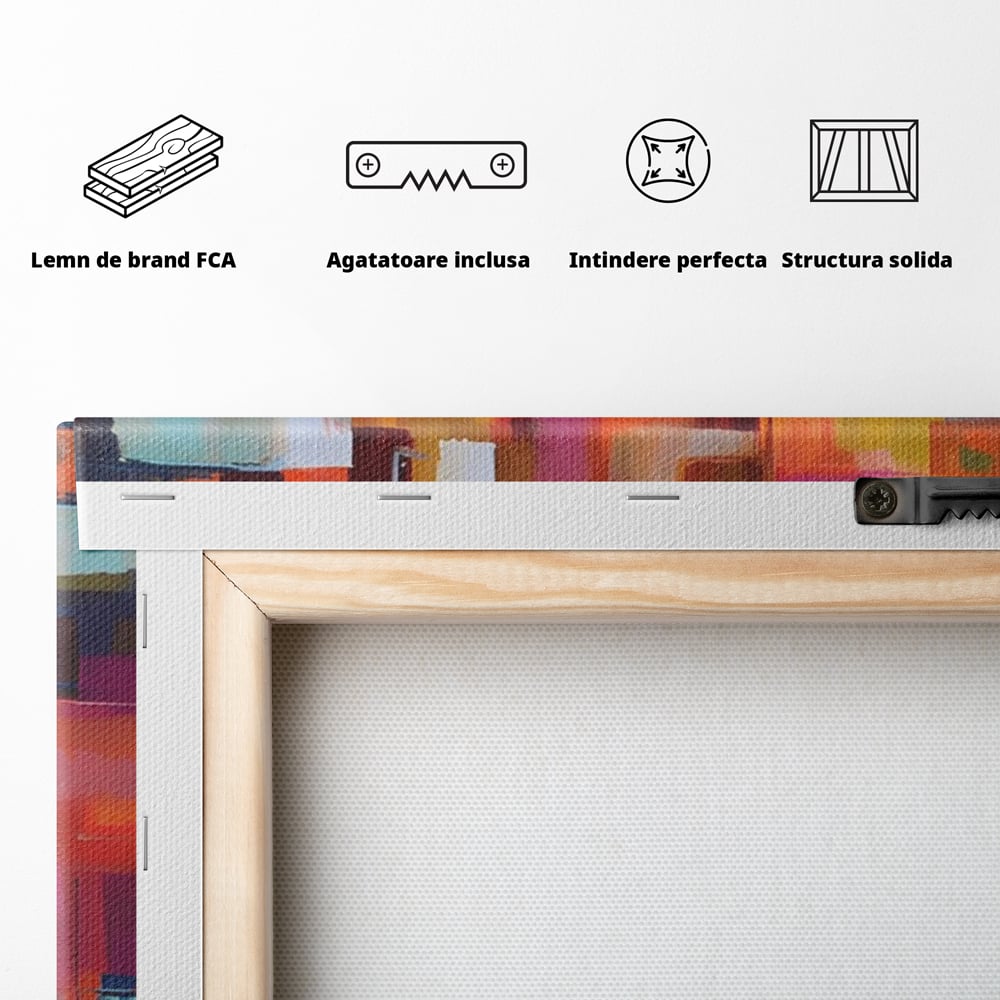 Tablou Canvas Premium LuxCanva® A1602, Univers Colorat , Living, Pastel, Multicolor, Pensulat, Dormitor, Culori Vibrante