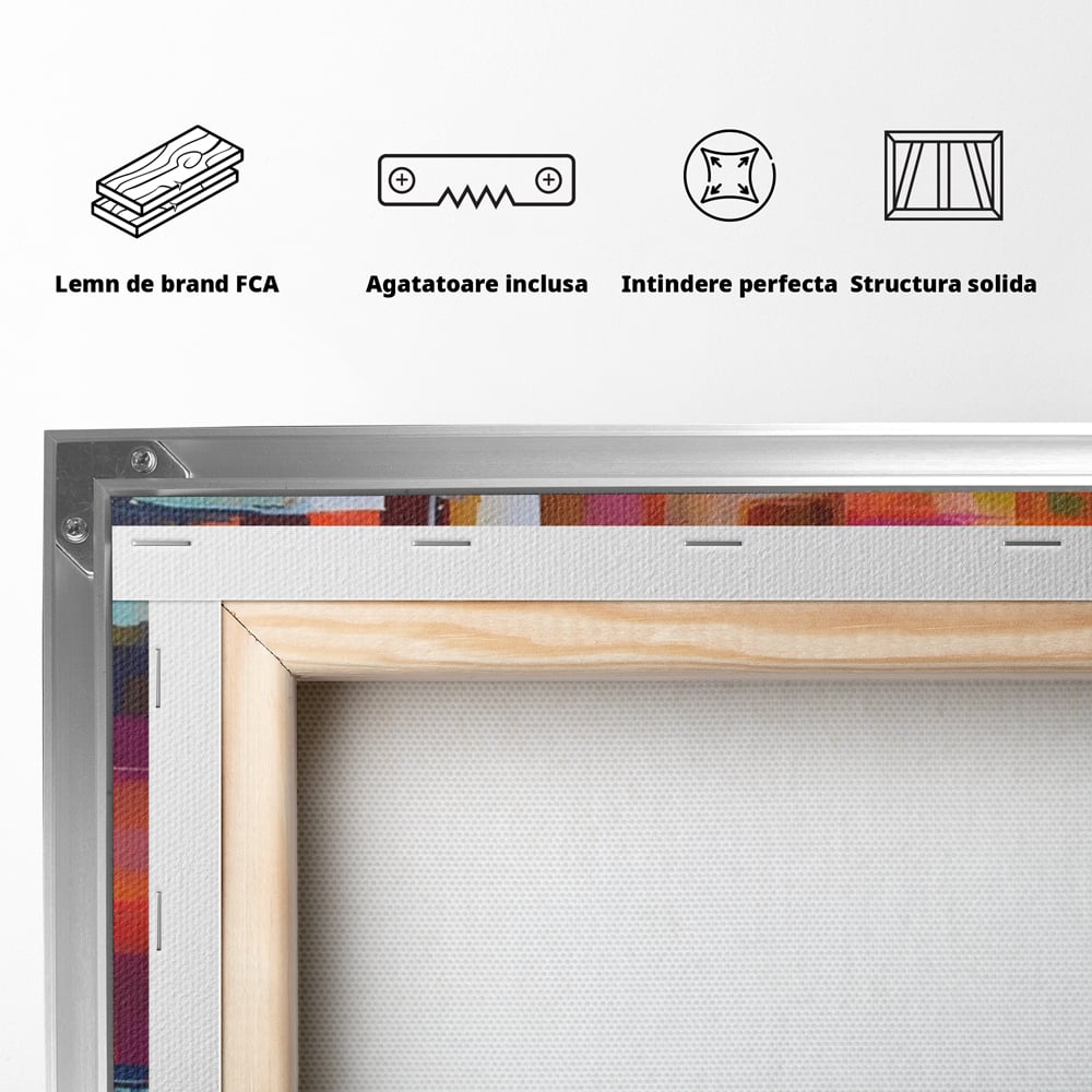 Tablou Canvas Premium LuxCanva® A1602, Univers Colorat , Living, Pastel, Multicolor, Pensulat, Dormitor, Culori Vibrante