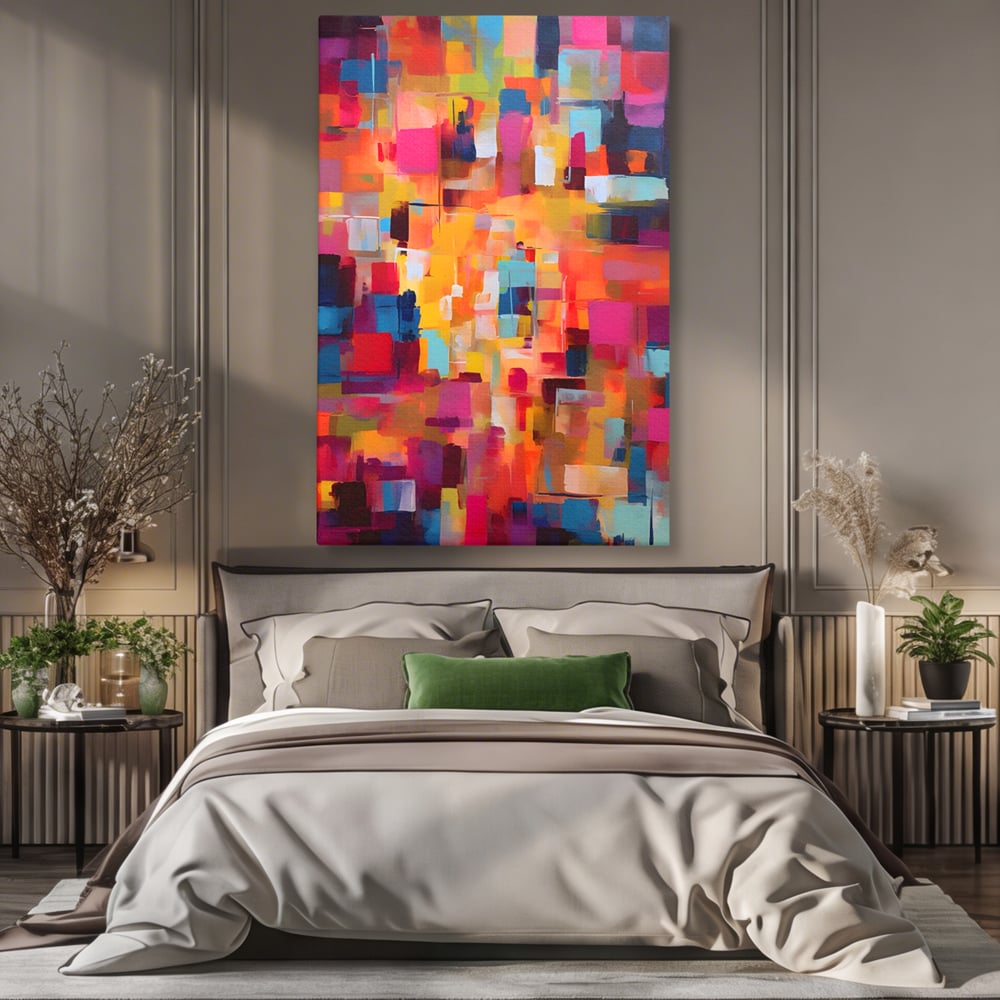 Tablou Canvas Premium LuxCanva® A1602, Univers Colorat , Living, Pastel, Multicolor, Pensulat, Dormitor, Culori Vibrante