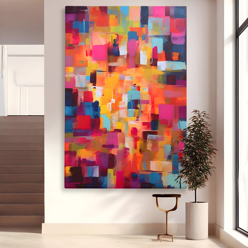 Tablou Canvas Premium LuxCanva® A1602, Univers Colorat , Living, Pastel, Multicolor, Pensulat, Dormitor, Culori Vibrante