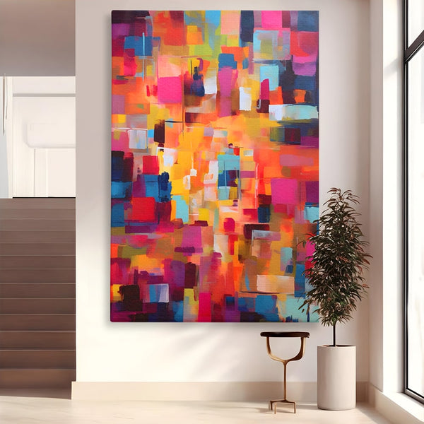 Tablou Canvas Premium LuxCanva® A1602, Univers Colorat , Living, Pastel, Multicolor, Pensulat, Dormitor, Culori Vibrante