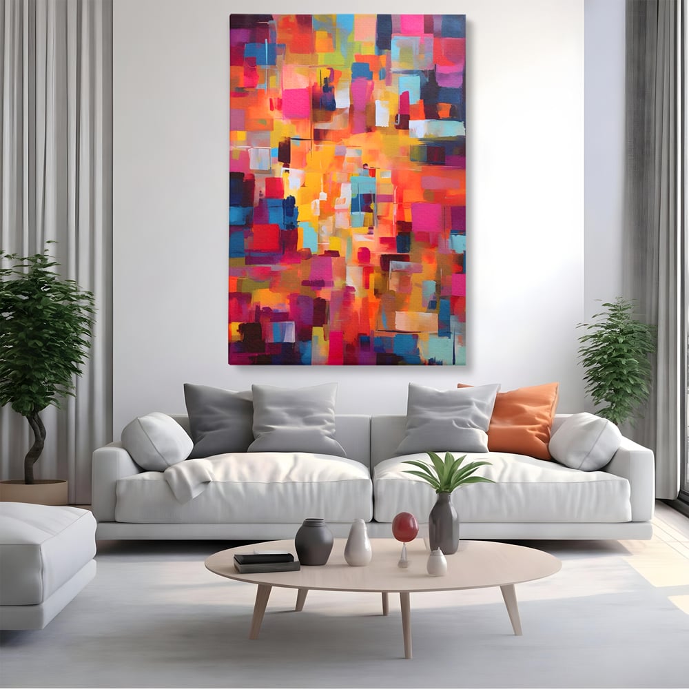 Tablou Canvas Premium LuxCanva® A1602, Univers Colorat , Living, Pastel, Multicolor, Pensulat, Dormitor, Culori Vibrante
