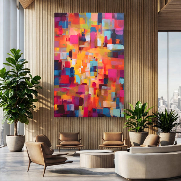 Tablou Canvas Premium LuxCanva® A1602, Univers Colorat , Living, Pastel, Multicolor, Pensulat, Dormitor, Culori Vibrante