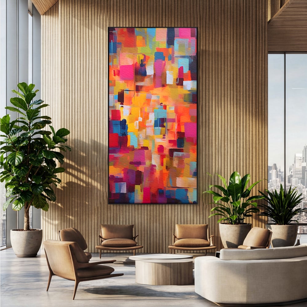 Tablou Canvas Premium LuxCanva® A1602, Univers Colorat , Living, Pastel, Multicolor, Pensulat, Dormitor, Culori Vibrante