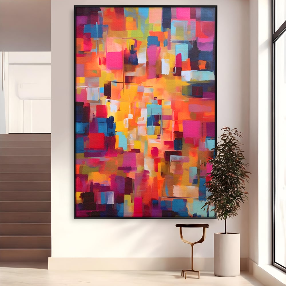 Tablou Canvas Premium LuxCanva® A1602, Univers Colorat , Living, Pastel, Multicolor, Pensulat, Dormitor, Culori Vibrante