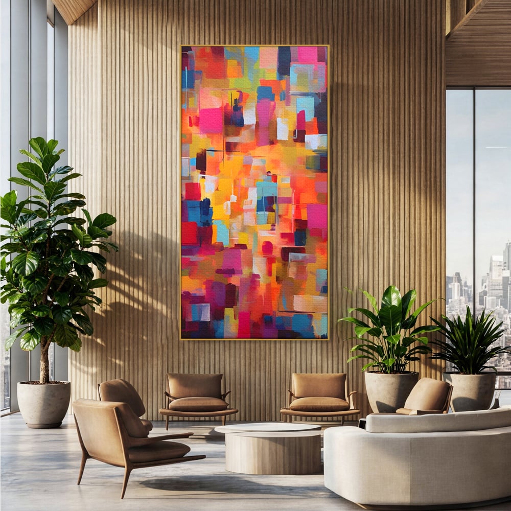 Tablou Canvas Premium LuxCanva® A1602, Univers Colorat , Living, Pastel, Multicolor, Pensulat, Dormitor, Culori Vibrante