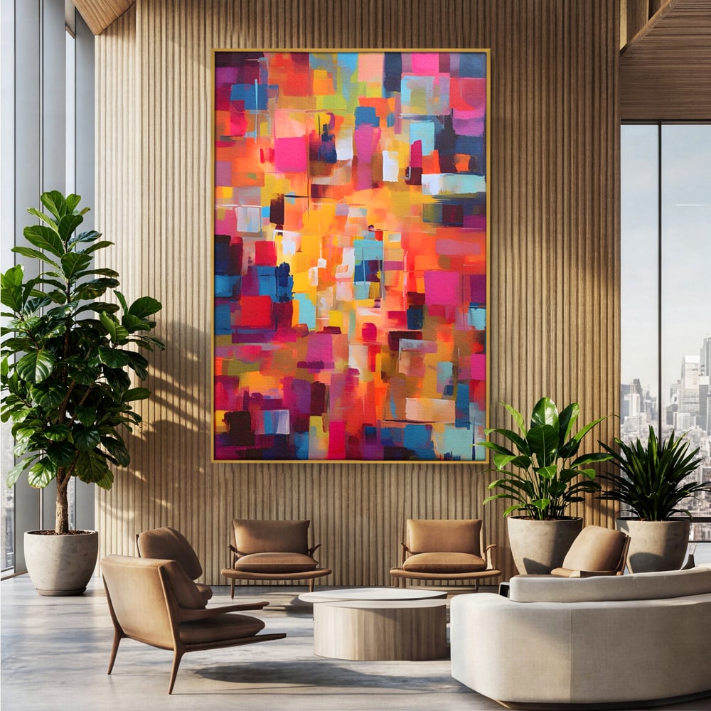 Tablou Canvas Premium LuxCanva® A1602, Univers Colorat , Living, Pastel, Multicolor, Pensulat, Dormitor, Culori Vibrante