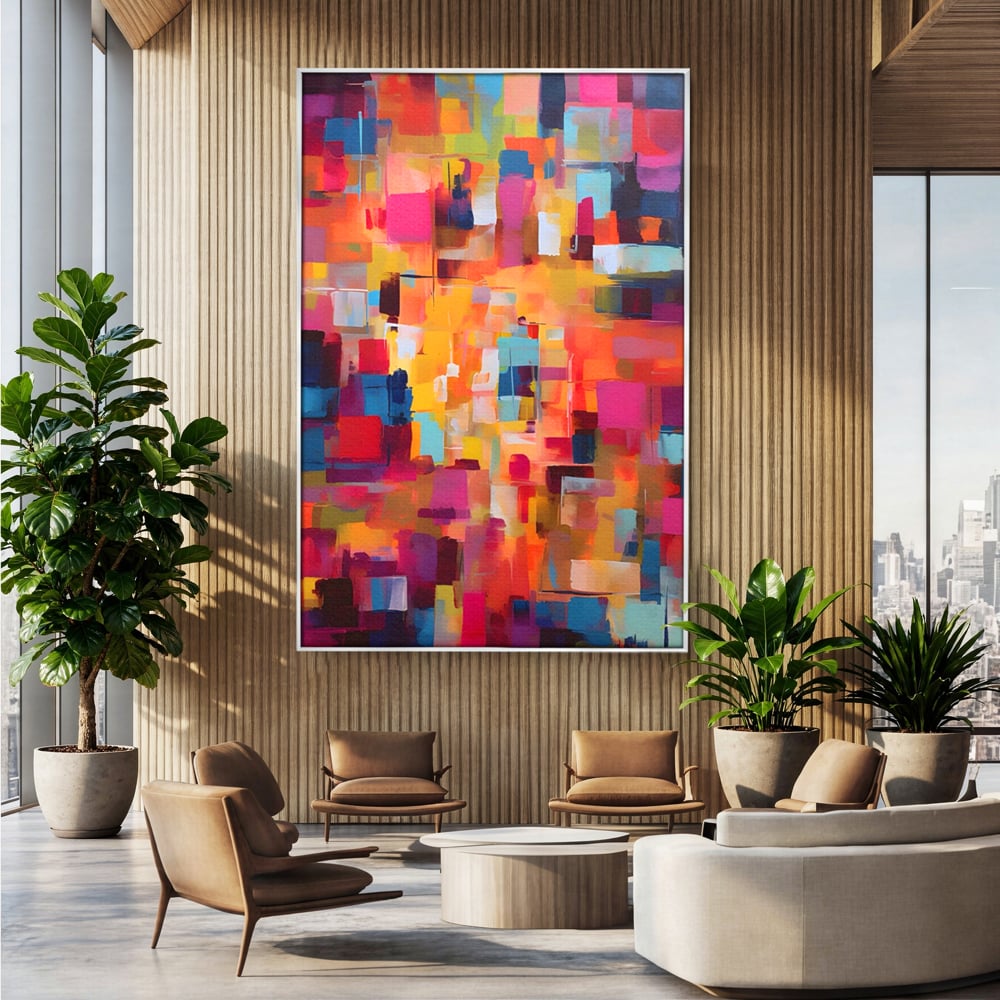 Tablou Canvas Premium LuxCanva® A1602, Univers Colorat , Living, Pastel, Multicolor, Pensulat, Dormitor, Culori Vibrante