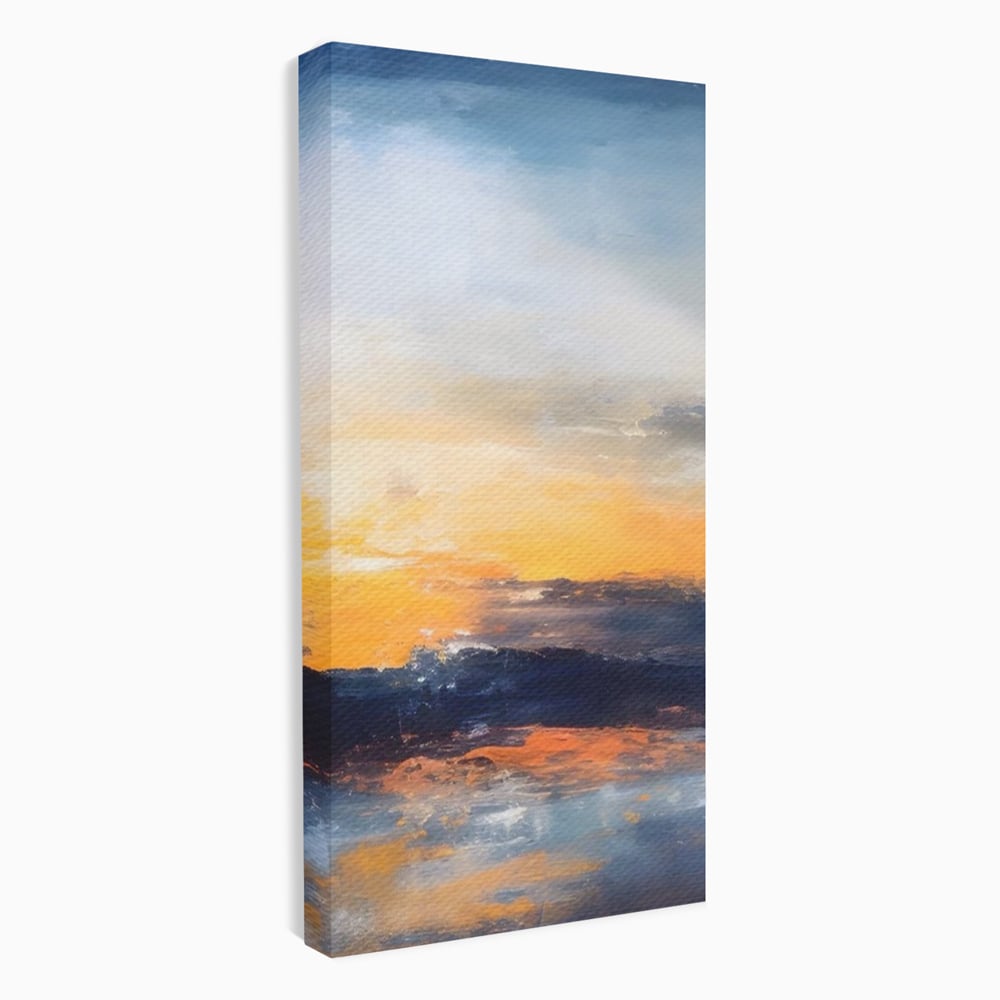 Tablou Canvas Premium LuxCanva® A1603, Un Apus Abstract ,  Living, Pastel, Mare, Soare, Nisip, Dormitor, Culori Vibrante