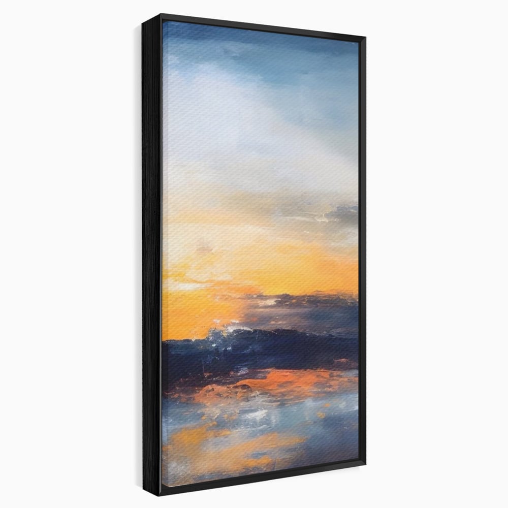 Tablou Canvas Premium LuxCanva® A1603, Un Apus Abstract ,  Living, Pastel, Mare, Soare, Nisip, Dormitor, Culori Vibrante