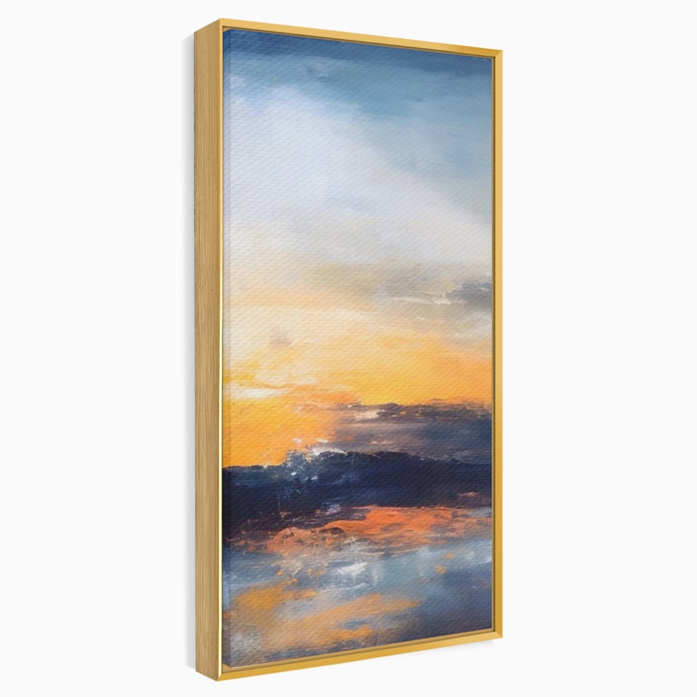 Tablou Canvas Premium LuxCanva® A1603, Un Apus Abstract ,  Living, Pastel, Mare, Soare, Nisip, Dormitor, Culori Vibrante