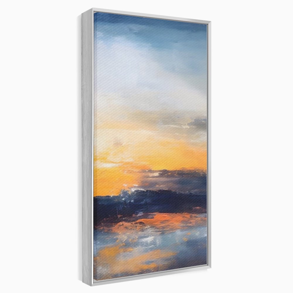 Tablou Canvas Premium LuxCanva® A1603, Un Apus Abstract ,  Living, Pastel, Mare, Soare, Nisip, Dormitor, Culori Vibrante