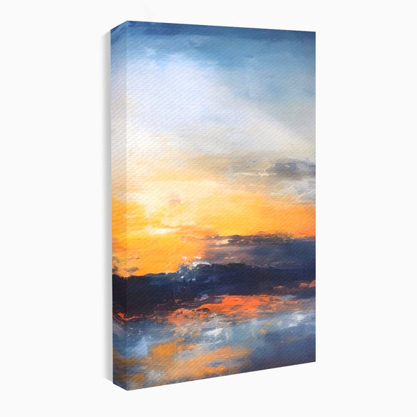 Tablou Canvas Premium LuxCanva® A1603, Un Apus Abstract ,  Living, Pastel, Mare, Soare, Nisip, Dormitor, Culori Vibrante
