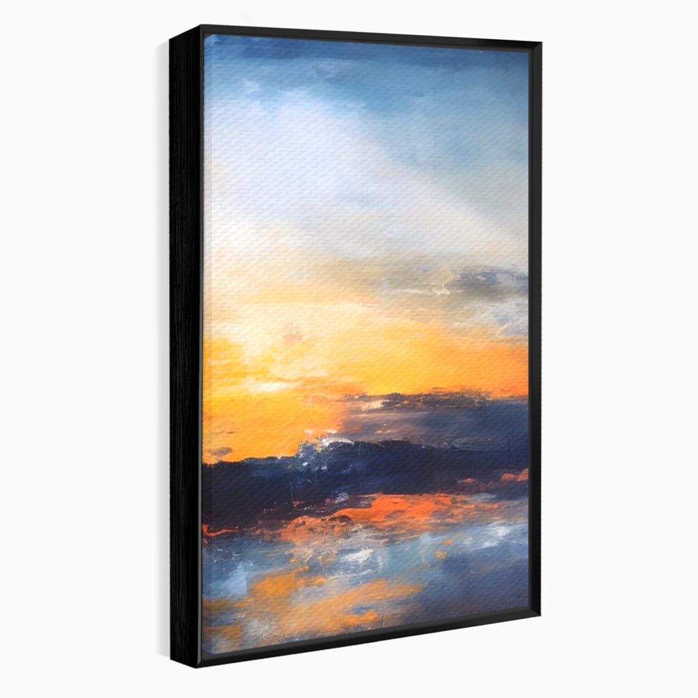 Tablou Canvas Premium LuxCanva® A1603, Un Apus Abstract ,  Living, Pastel, Mare, Soare, Nisip, Dormitor, Culori Vibrante