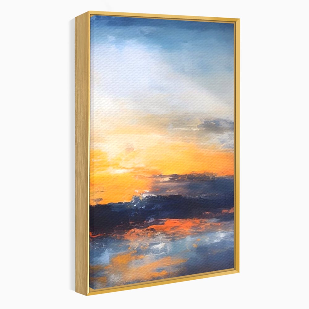Tablou Canvas Premium LuxCanva® A1603, Un Apus Abstract ,  Living, Pastel, Mare, Soare, Nisip, Dormitor, Culori Vibrante