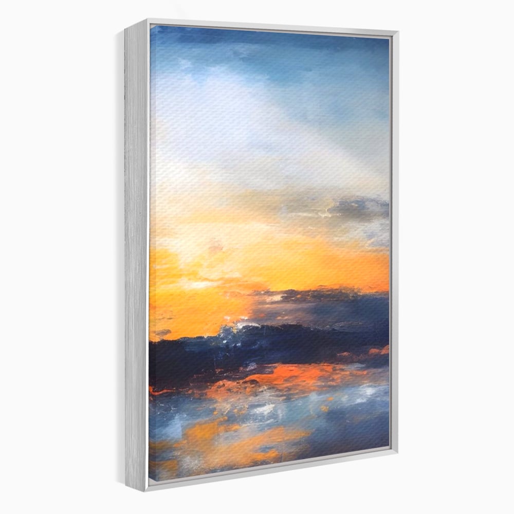 Tablou Canvas Premium LuxCanva® A1603, Un Apus Abstract ,  Living, Pastel, Mare, Soare, Nisip, Dormitor, Culori Vibrante