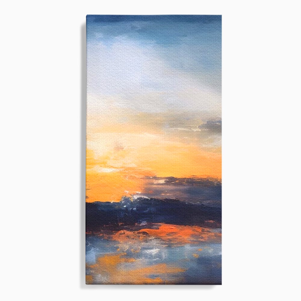 Tablou Canvas Premium LuxCanva® A1603, Un Apus Abstract ,  Living, Pastel, Mare, Soare, Nisip, Dormitor, Culori Vibrante