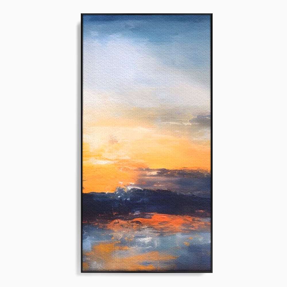 Tablou Canvas Premium LuxCanva® A1603, Un Apus Abstract ,  Living, Pastel, Mare, Soare, Nisip, Dormitor, Culori Vibrante