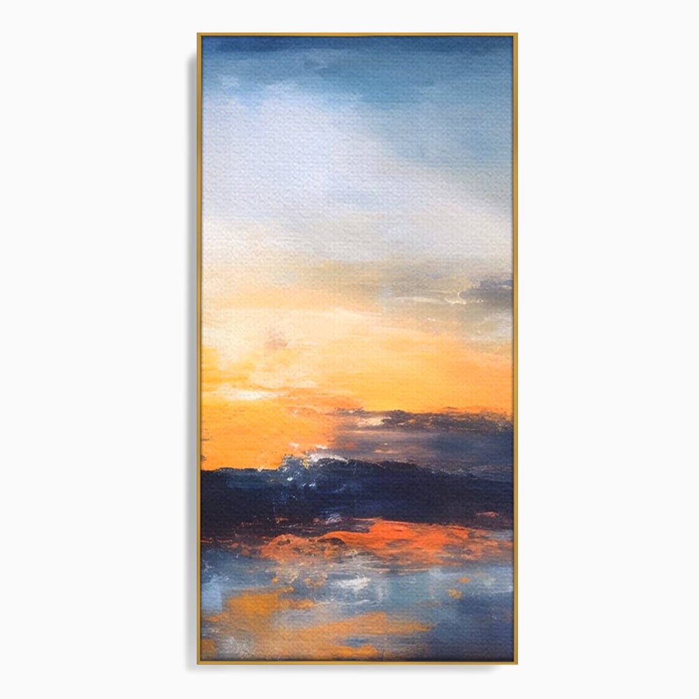 Tablou Canvas Premium LuxCanva® A1603, Un Apus Abstract ,  Living, Pastel, Mare, Soare, Nisip, Dormitor, Culori Vibrante