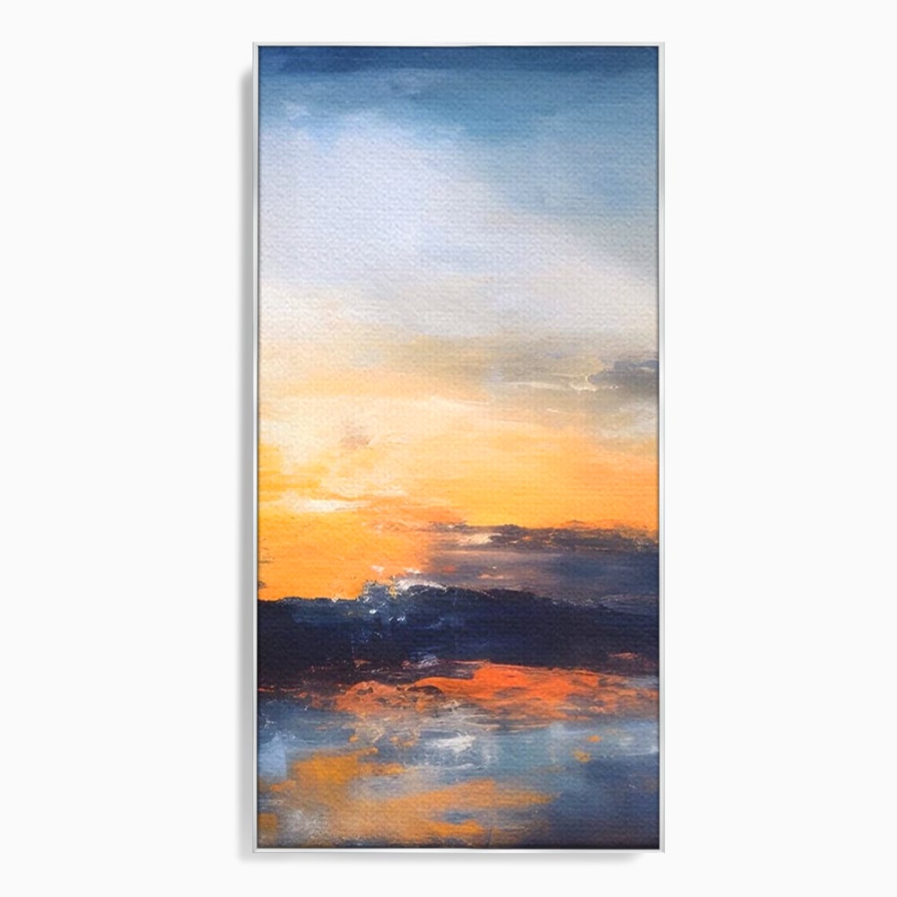 Tablou Canvas Premium LuxCanva® A1603, Un Apus Abstract ,  Living, Pastel, Mare, Soare, Nisip, Dormitor, Culori Vibrante