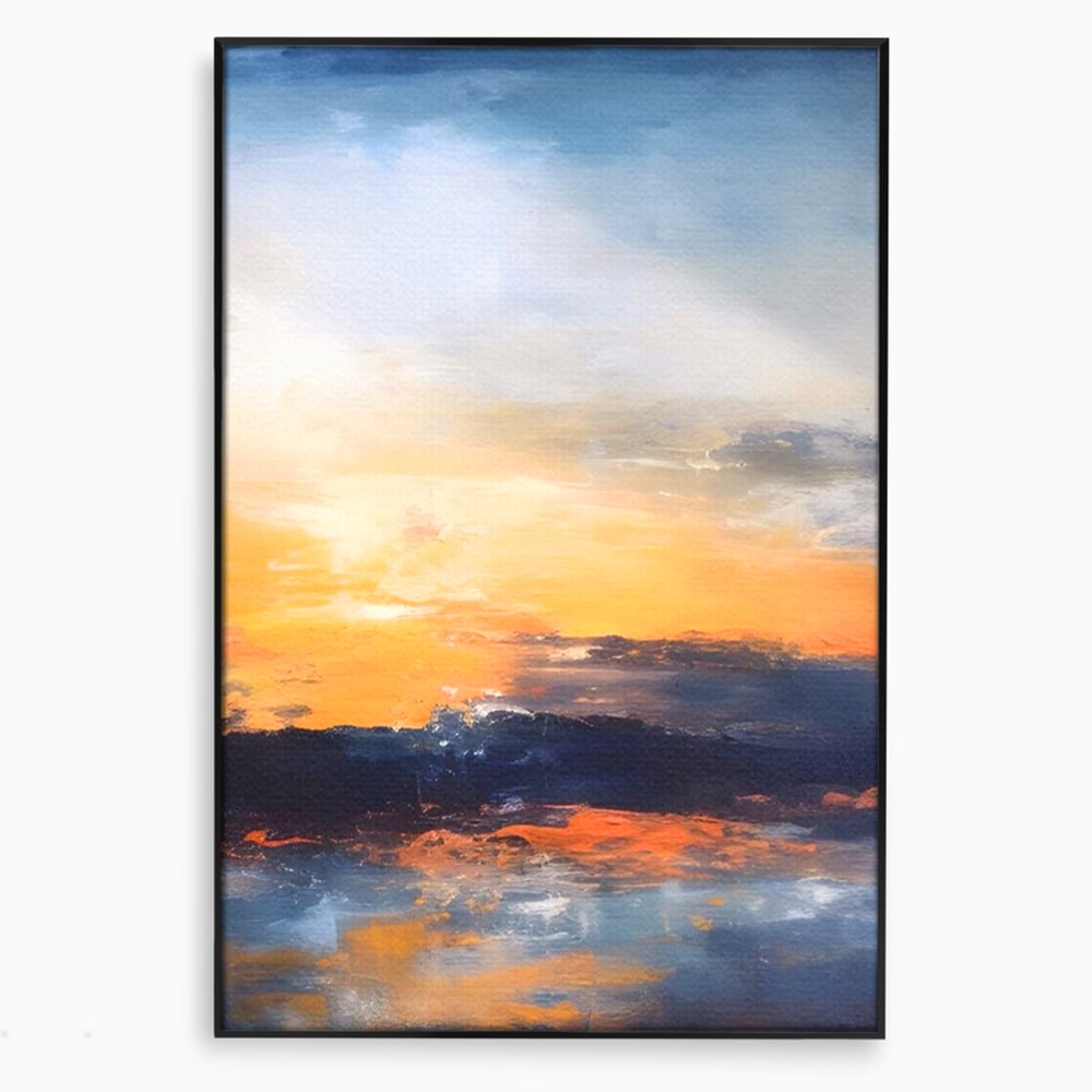 Tablou Canvas Premium LuxCanva® A1603, Un Apus Abstract ,  Living, Pastel, Mare, Soare, Nisip, Dormitor, Culori Vibrante