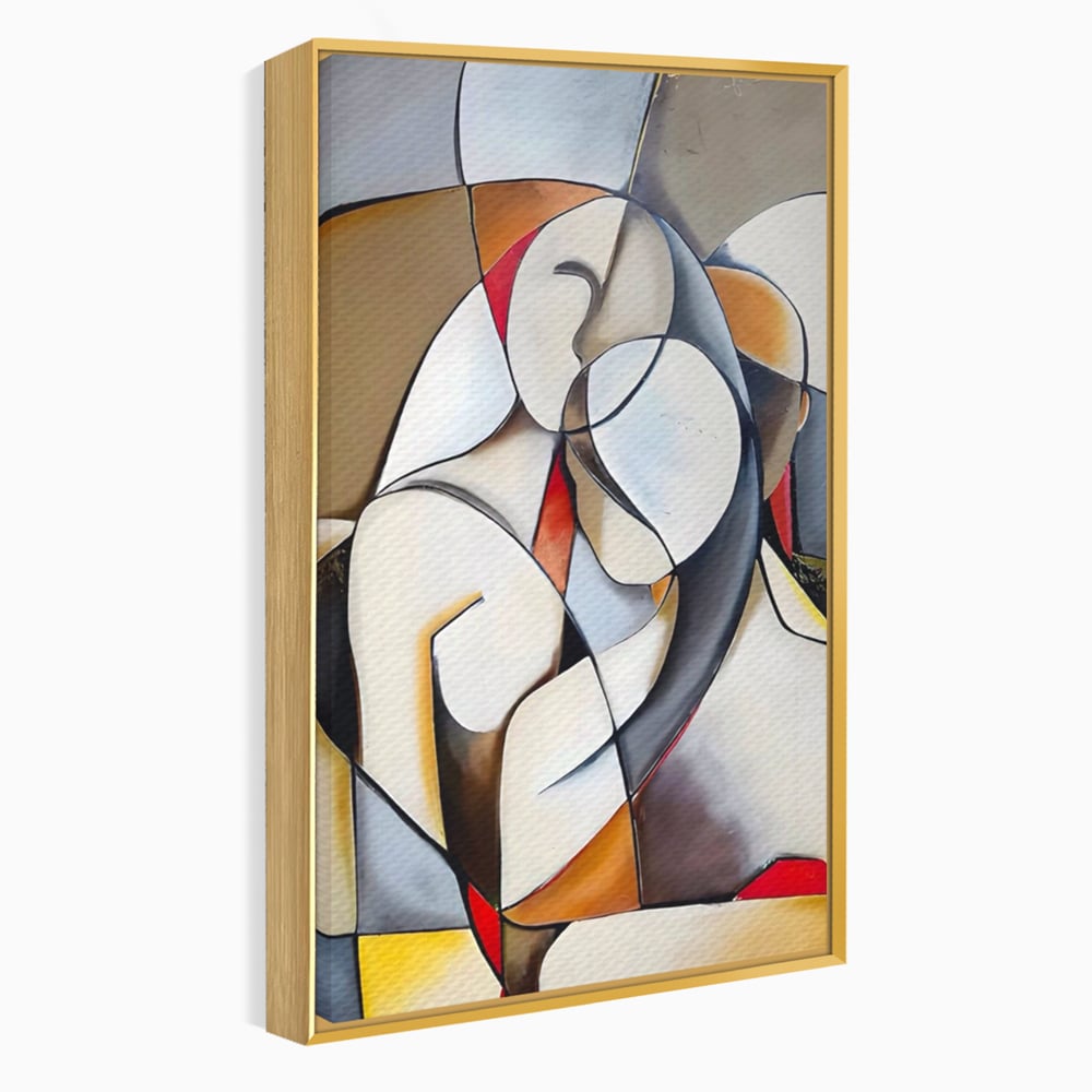 Tablou Canvas Premium LuxCanva® A1604, Un Cuplu Abstract ,  Living, Iubire, Familie, Imbratisare, Dormitor, Culori Vibrante