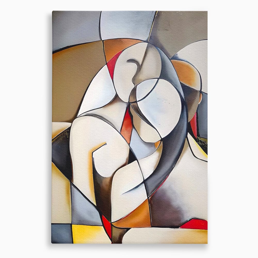 Tablou Canvas Premium LuxCanva® A1604, Un Cuplu Abstract ,  Living, Iubire, Familie, Imbratisare, Dormitor, Culori Vibrante