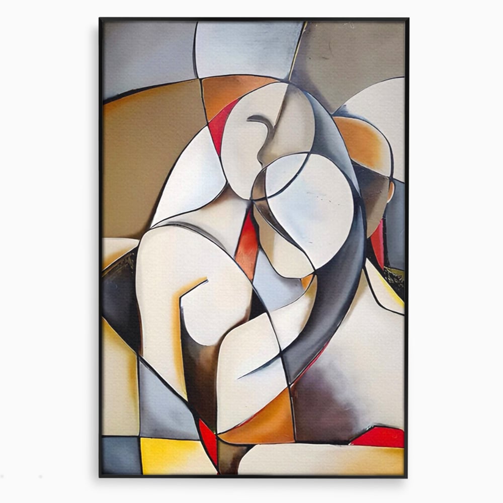 Tablou Canvas Premium LuxCanva® A1604, Un Cuplu Abstract ,  Living, Iubire, Familie, Imbratisare, Dormitor, Culori Vibrante