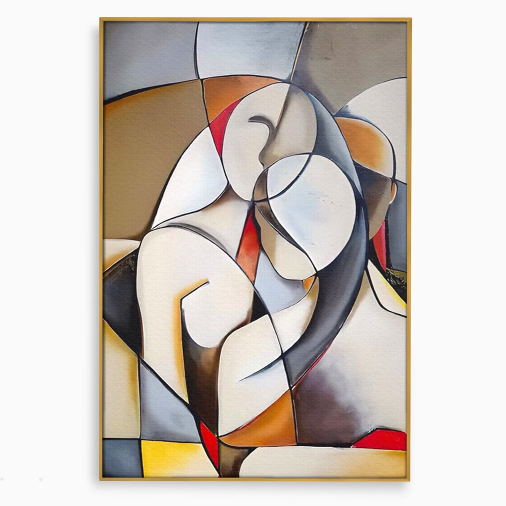 Tablou Canvas Premium LuxCanva® A1604, Un Cuplu Abstract ,  Living, Iubire, Familie, Imbratisare, Dormitor, Culori Vibrante